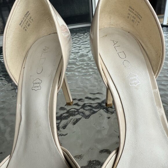 Aldo Beige Patent Leather DOrsay Pumps - Picture 14 of 16